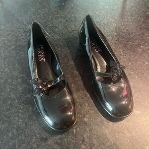 Black Paten Leather Franco Sarto Mary Jane Shoes